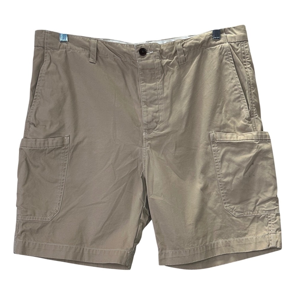 Outerknown Men's‎ 36 Organic Cotton Utility Cargo Shorts Khaki Tan Button Fly